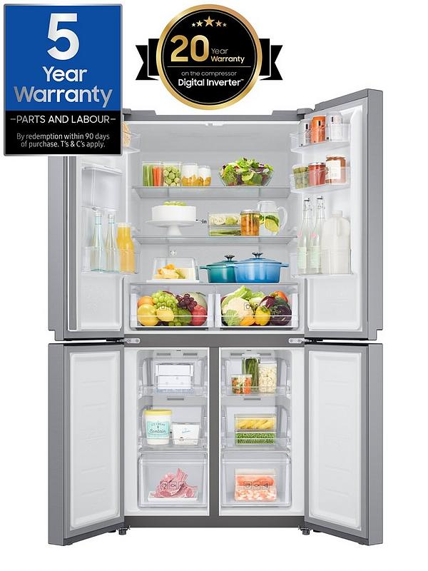 Samsung RF48A401EM9/EU French Style Fridge Freezer with Twin Cooling Plus - E Rated - Gentle Silver Matt - Image 2